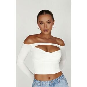 Meshki Off-The-Shoulder Long Bell‎ Sleeve Cutout Size XS